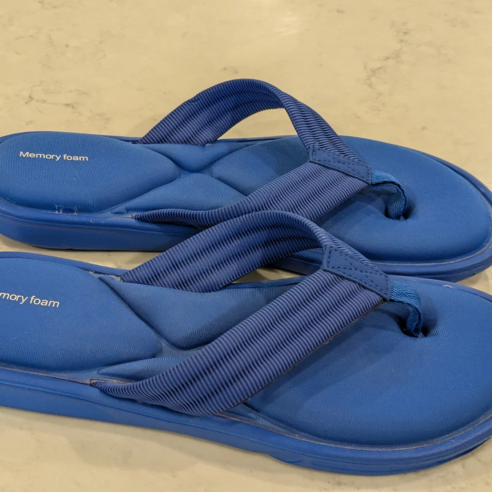 Blue Memory Foam Men's Flip-Flops Size 9 - 10